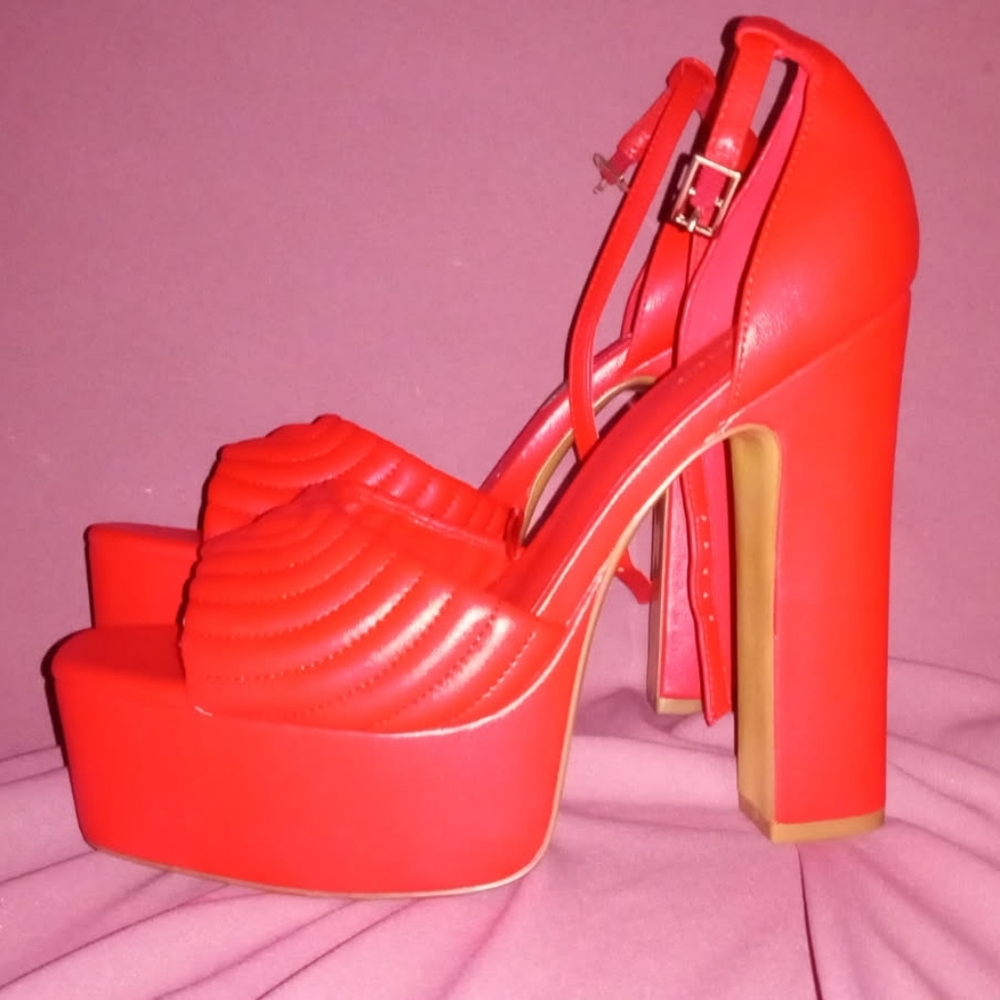 Aldo Vibrant Red Platform Heels